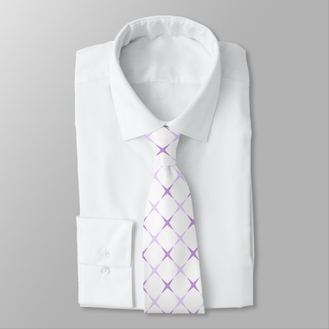 Gravata Elegante Lavanda Pastel com Estrela Geomét (Amarrado)