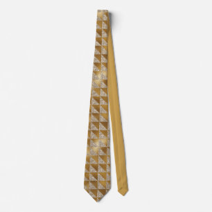 Gravata Elegante Luxuoso Glitter Prata Padrão Dourado