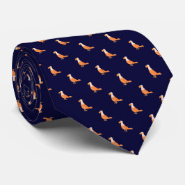 Gravata Elegante Marinho Blue Orange Eagle Padrão sem cost