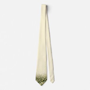 Gravata Elegante Meadow de Flores Silvestres em Creme e Ve