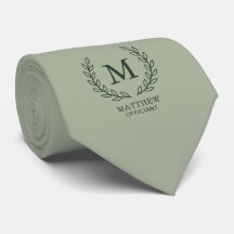 Elegante Monograma de Noiva de Salvia Verde para o