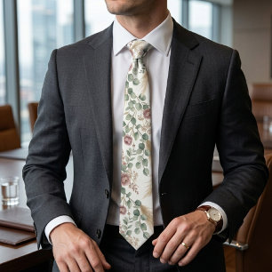 Gravata Elegante Neutro Botânico Boho Pampas