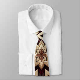 Gravata Elegante Padrão Geométrico Estelar Moderno