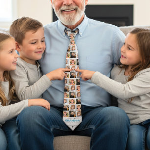 Gravata Elegante personalizado Amo-te a colagem Fotográfic