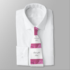 Gravata Elegante Pink Satin Ribbon, Pai da Noiva