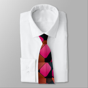 Gravata Elegante rosa e castanho