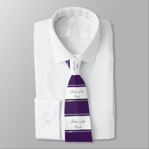 Gravata Elegante, Roxo, Prata, Pai Branco da Noiva
