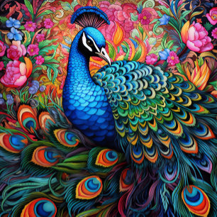 Gravata Elegante Única e Ousada de Pavão