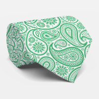 Elegante verde e branco Paisley Neck
