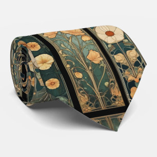 Gravata Elegante vitoriano sombrio art nouveau botânico