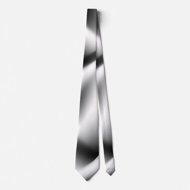 Gravata Elegante Zebra Abstrato preto e branco (Frente)