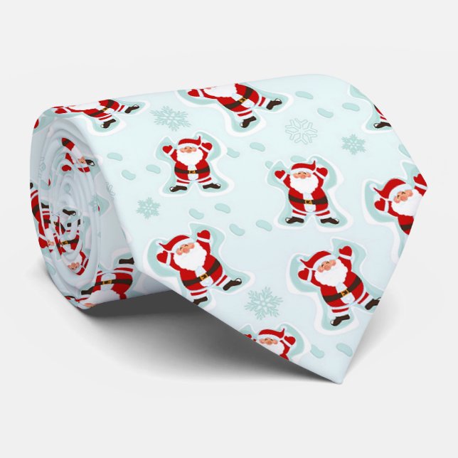 Gravata Elementos de Natal Papai Noel (Rolled)