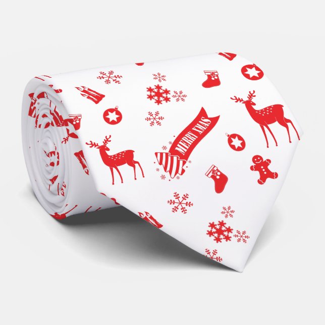 Gravata Elementos do Natal (Rolled)