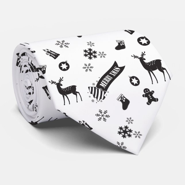 Gravata Elementos do Natal - Solene (Rolled)