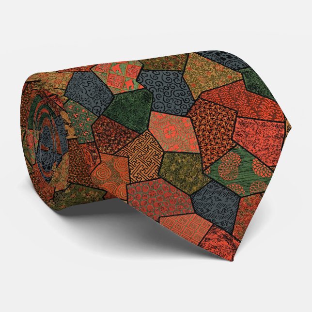 Gravata Eleve seu estilo: poligonal colorido (Rolled)