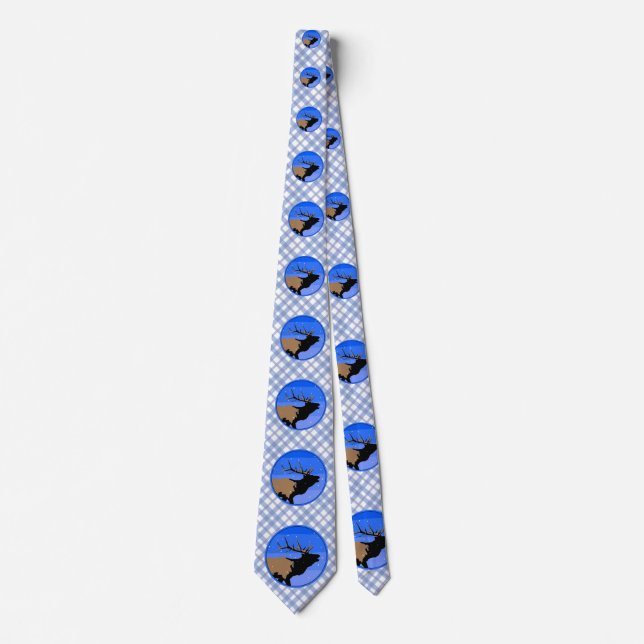 Gravata Elk Bugling no inverno - Arte original sobre a vid (Frente)