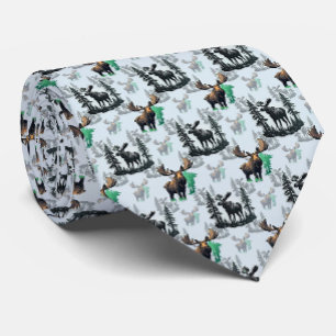 Gravata Elk Moose Antlers Deer Pattern Design