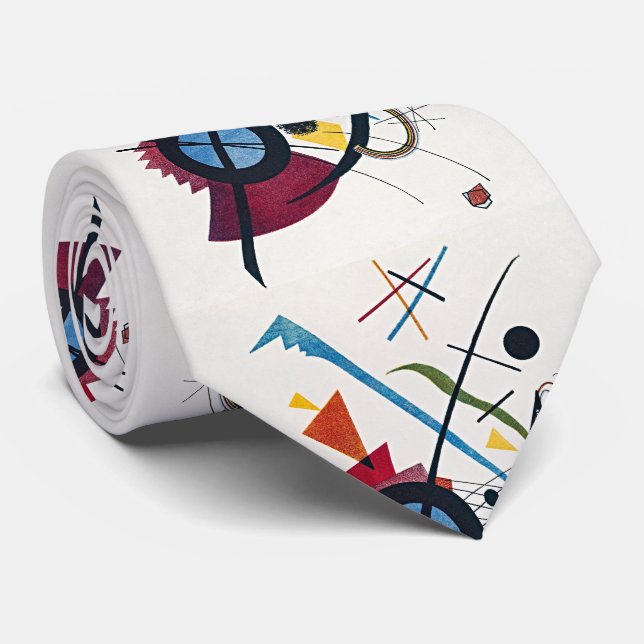 Gravata Embraço Vibrante: Sinfonia Violeta de Kandinsky (Rolled)