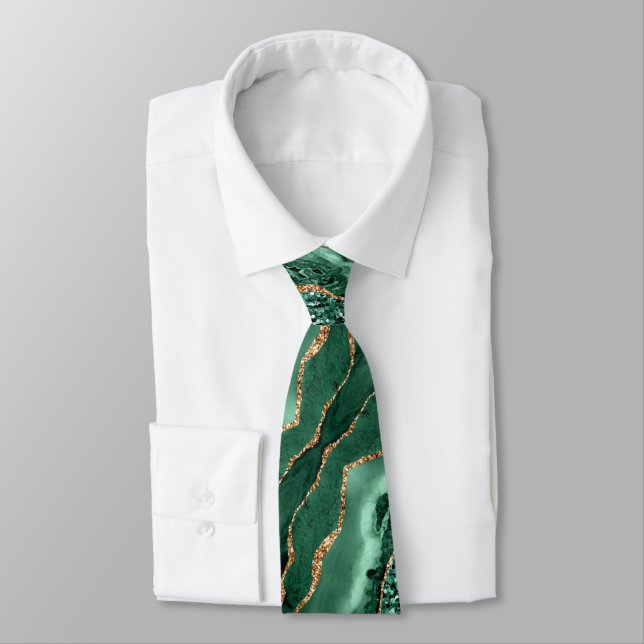 Gravata Emerald Green Gold Glitter Neck Tie (Amarrado)
