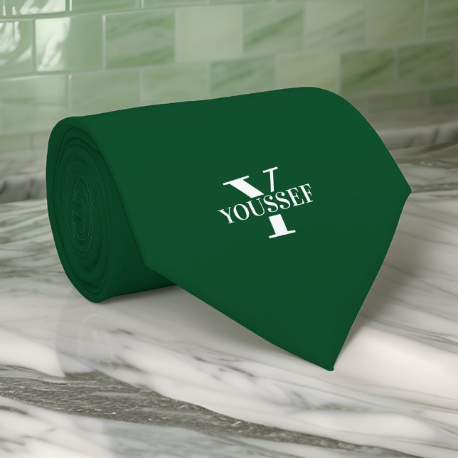 Gravata Emerald Green Minimalista Monogrammed (Criador carregado)