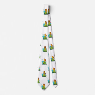 Gravata emoji mermaid mens necktie pescoço menswear