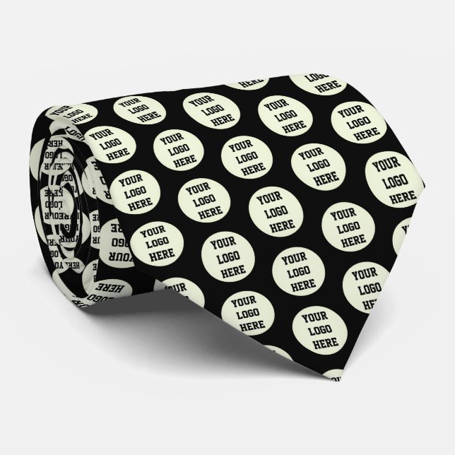 Gravata Empresa de logotipo personalizado Black Business C (Rolled)