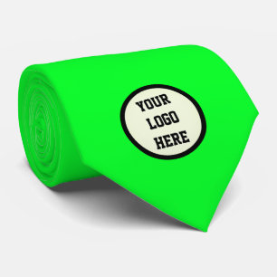 Gravata Empresa de logotipo personalizado Neon Green Busin