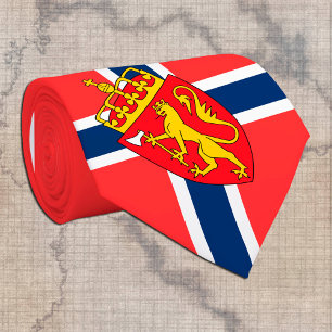 Gravata Empresa norueguesa Flag e Norway, viagem/esportes