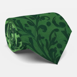 Gravata Encantadora Vintage Foliage Greenery Na moda Verde