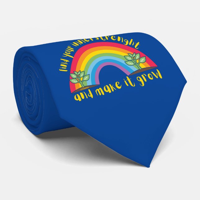 Gravata ENCONTRE A SUA NOITE E FAÇA CRESCER O arco-íris (Rolled)