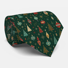 Gravata Enfeite de Natal Moderno de Meados do Século Retro