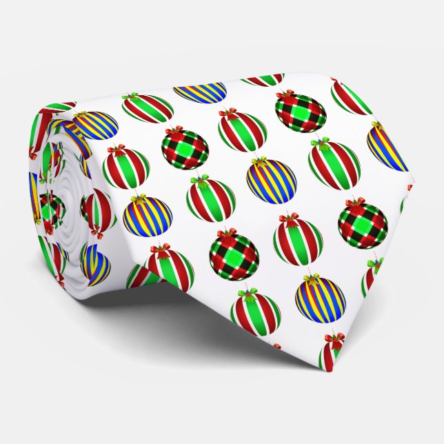 Gravata Enfeites de Natal (Rolled)