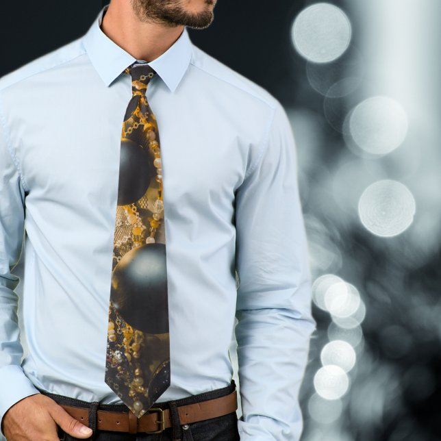 Gravata Enfeites de natal de Cinzas Negras com Garlands (Criador carregado)