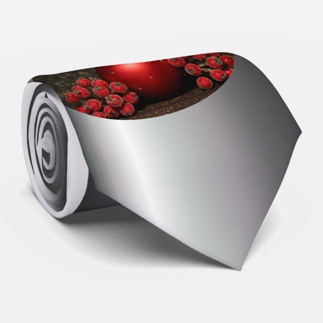 Gravata Enfeites de natal vermelho (Rolled)