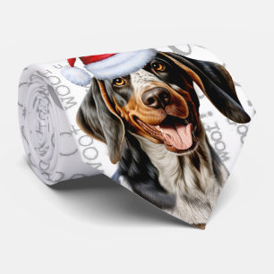 Gravata Engraçado Bluetick Coonhound de Natal