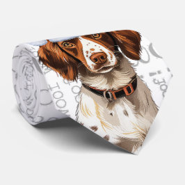 Gravata Engraçado Brittany Spaniel Cachorro de Natal