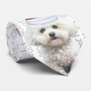 Gravata Engraçado Coton de Tulear Cão de Natal