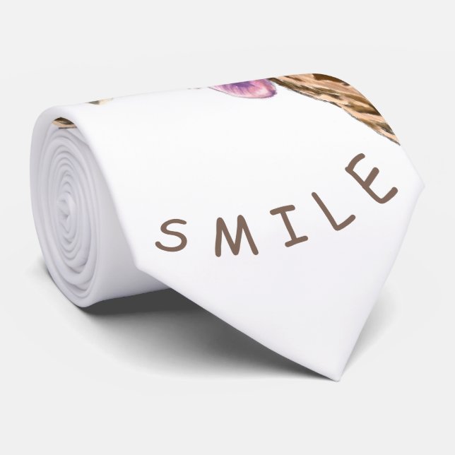 Gravata Engraçado Girafa, língua para fora e Piscar os olh (Rolled)