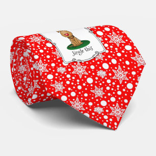 Gravata Engraçado Jingle Este Cachorro Vermelho Nose