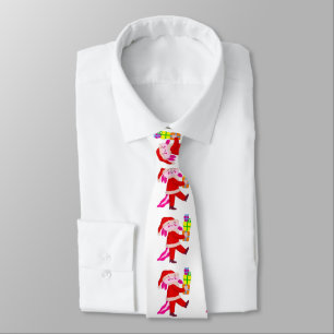 Gravata engraçado natal axolotl santa claus