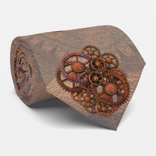 Gravata Engrenagens oxidadas do metal de Steampunk com (Rolled)