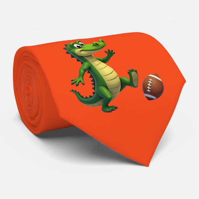 Gravata Equipe De Gadores Com Futebol (Rolled)