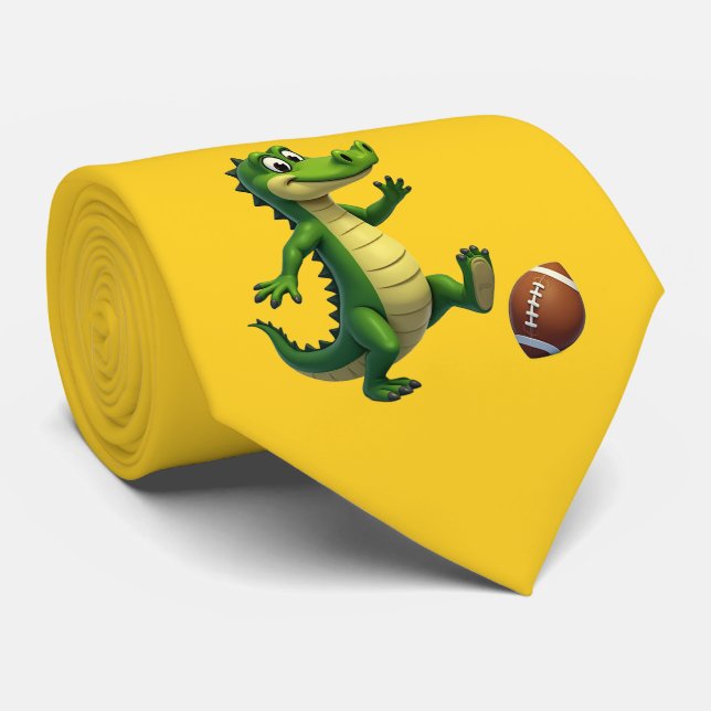 Gravata Equipe De Gadores Com Futebol (Rolled)