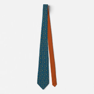 Gravata Esboço da Flor Saffron & Brick Neck Tie