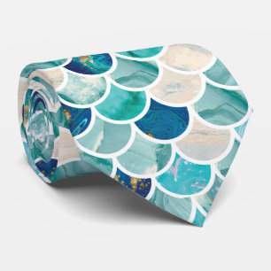 Gravata Escalas de peixes borbulhantes da sereia do