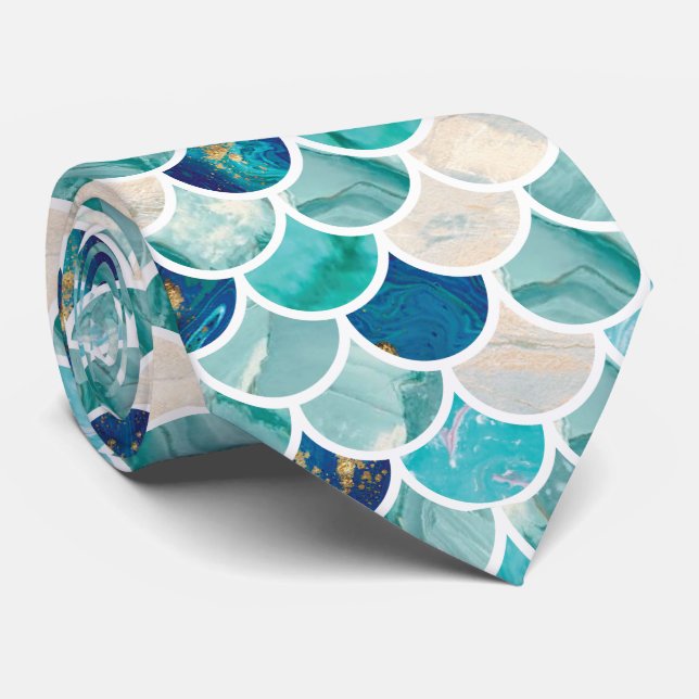 Gravata Escalas de peixes borbulhantes da sereia do (Rolled)