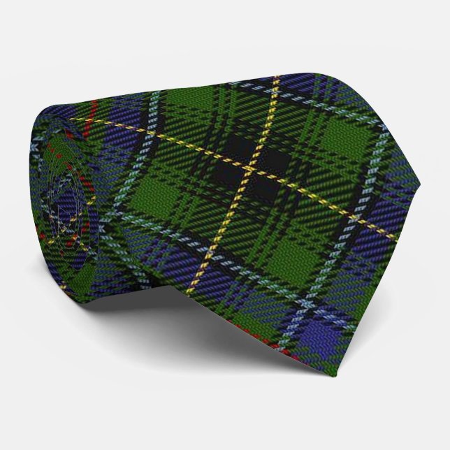 Gravata Escocês Clan MacInnes - Letra M Monograma Tartan (Rolled)