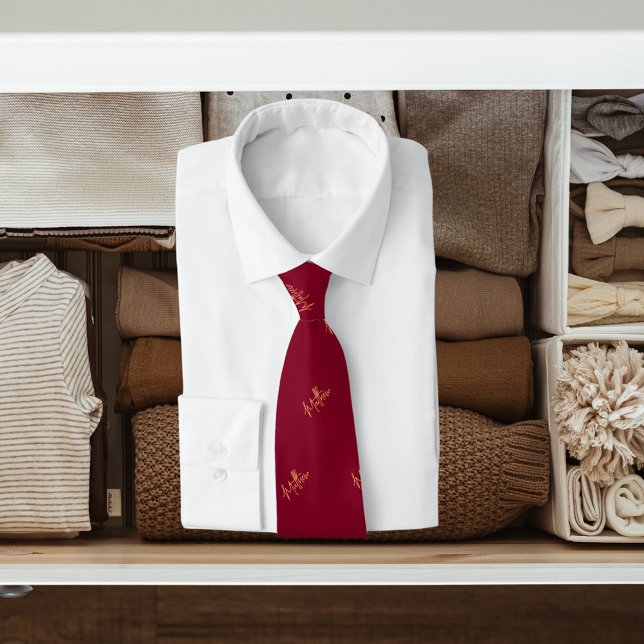 Gravata Escrito moderno com padrão de nome de ouro da Borg (Criador carregado)