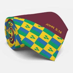 Gravata Escritura Cristã VINCENTE da rua John 3:16 Burgund