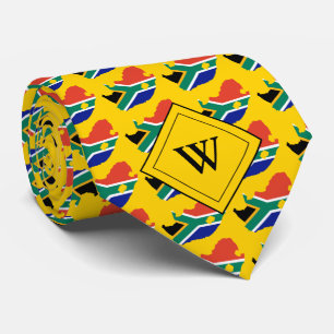 Gravata Escritura da ÁFRICA DO SUL Monograma AMARELO-Crist